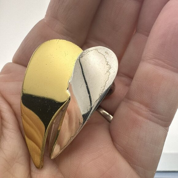 RLM Studio Ring Robert Lee Morris Sterling Silver Heart Brass Mixed Metal size 7 - Picture 12 of 14